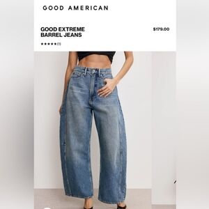Good American Womens Relaxed Denim Jeans